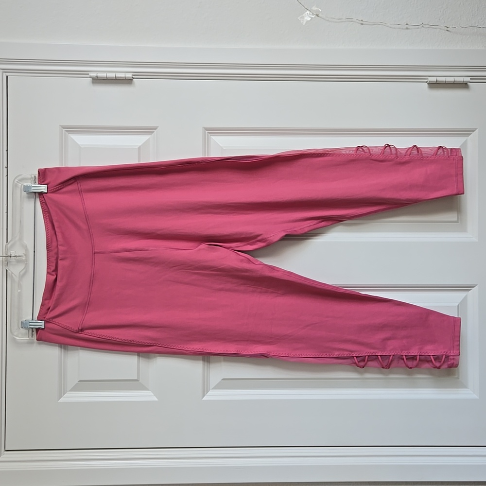 Pink Leggings with Mesh Detail